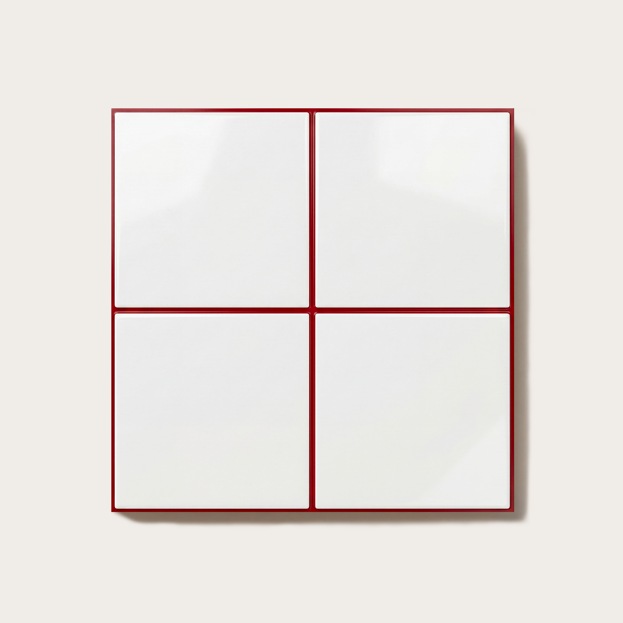 Azulejo adhesivo 3D MOCHI patrón checkerboard burgundy y crema, diseño rental friendly