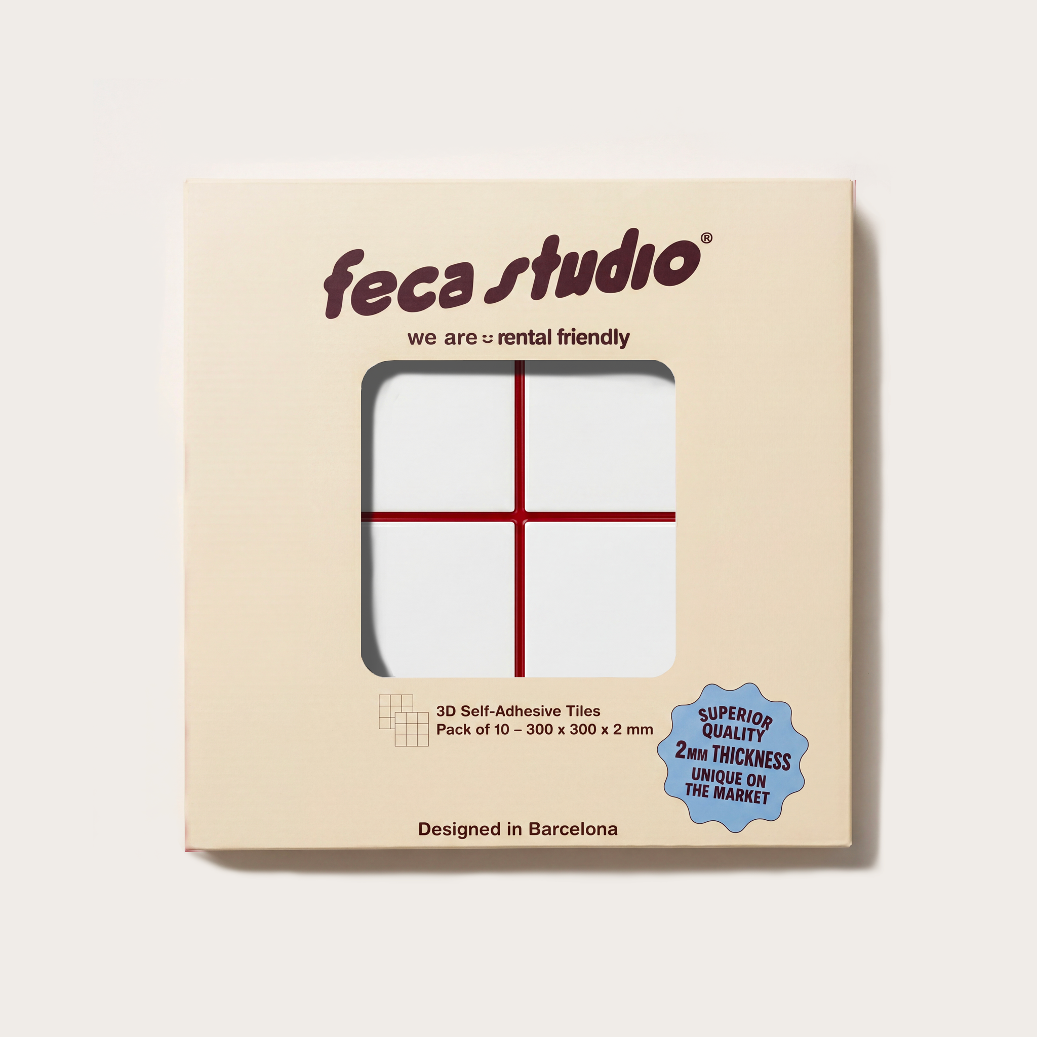 Azulejo adhesivo 3D MOCHI checkerboard vintage, pack 10 unidades Feca Studio