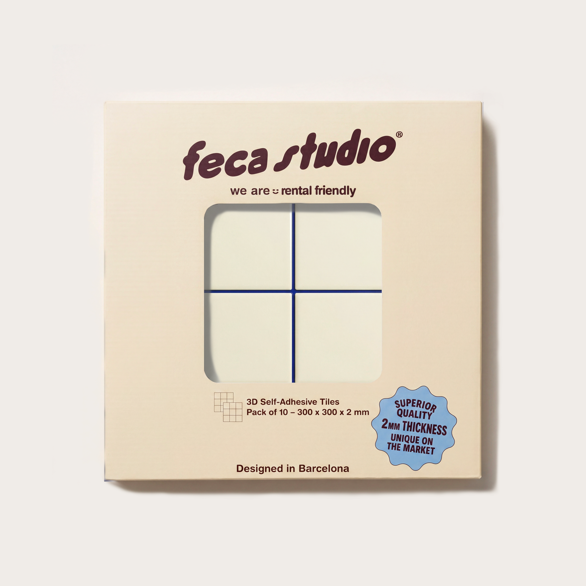 Azulejo adhesivo 3D WAFFLE textura en relieve, pack 10 unidades Feca Studio